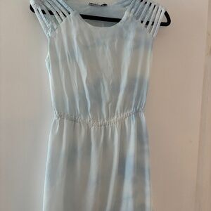 Sandro blue and white midi dress